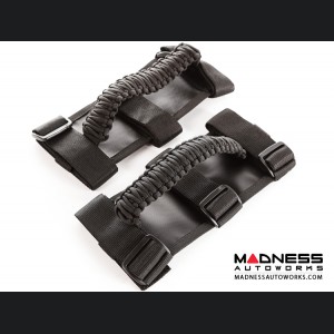 Jeep Gladiator Para cord Grab Handles - Black on Black - Pair